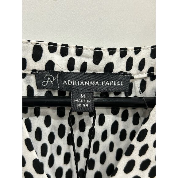 Adrianna Papell NWT Black White Polka Dot Sleeveless Blouse Size Medium - Picture 5 of 10